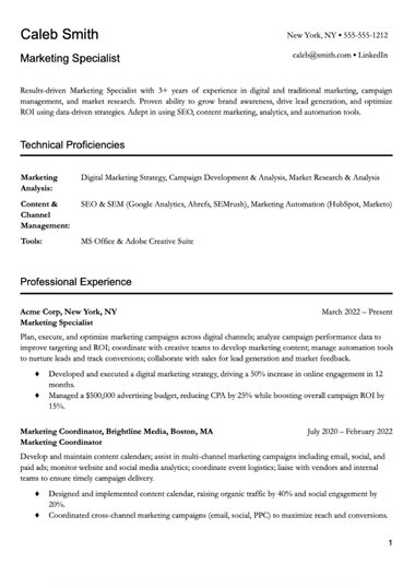 Mẫu Specialist